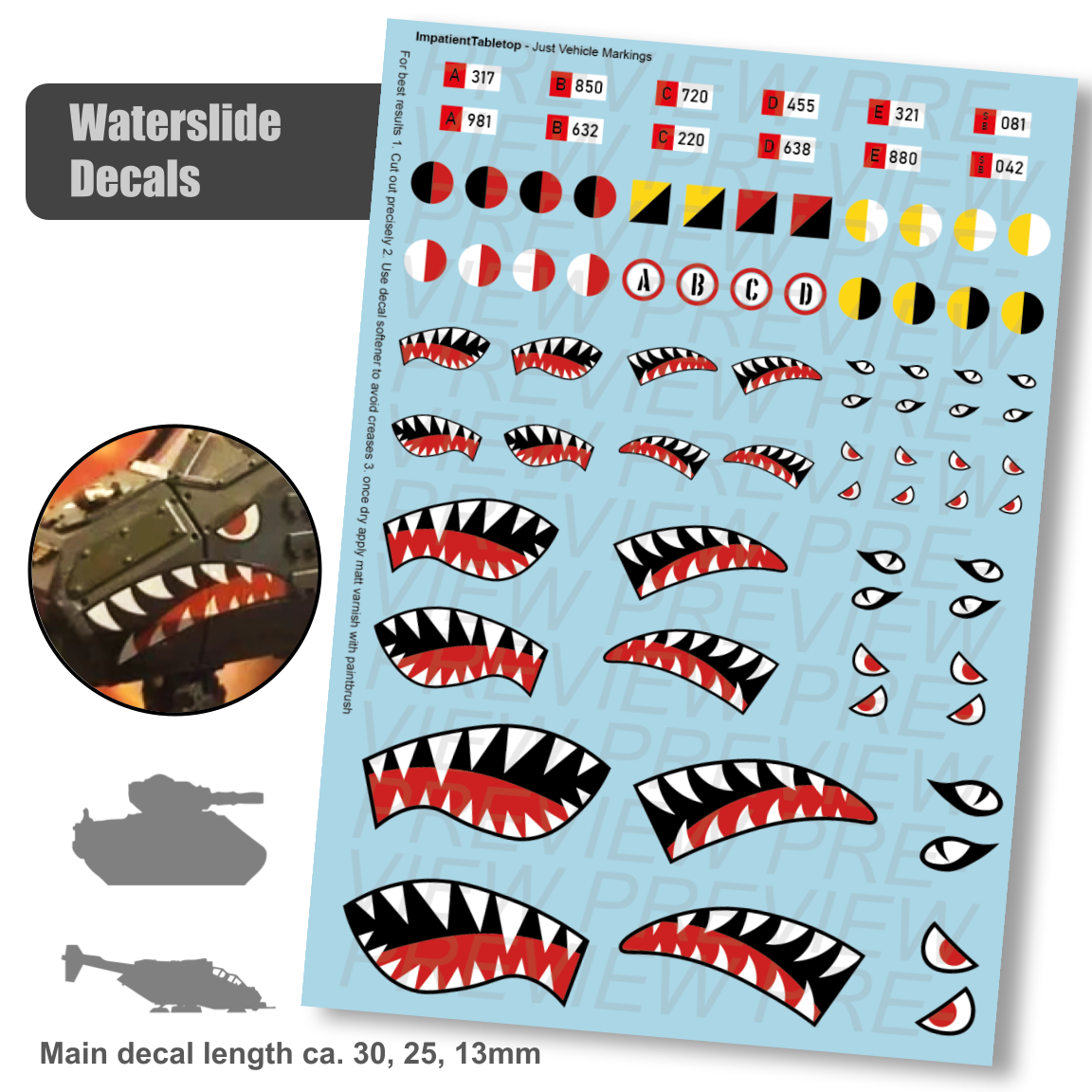 Vehicle Markings Shark Face